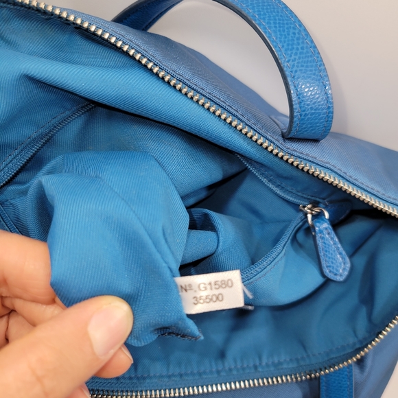 Like New!Coach Nylon Teal/Peacock blueTote bag - Picture 9 of 16